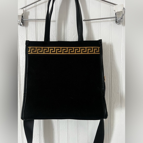 Versace Black Crossbody Bag with Gold Accents - Picture 5 of 16